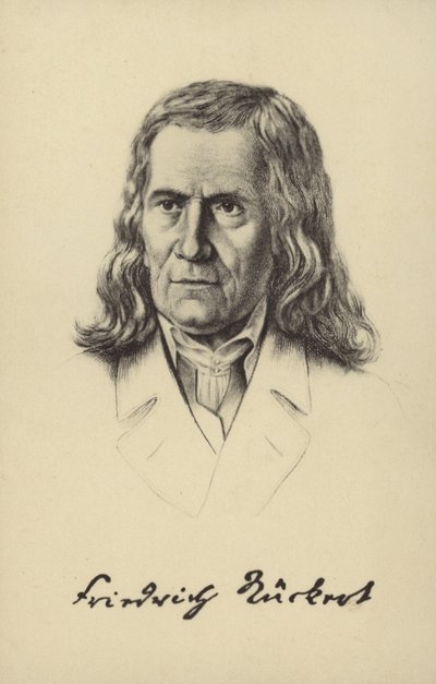 Friedrich Rueckert (1788-1866), Duits dichter, vertaler en hoogleraar oosterse talen (litho) door German School
