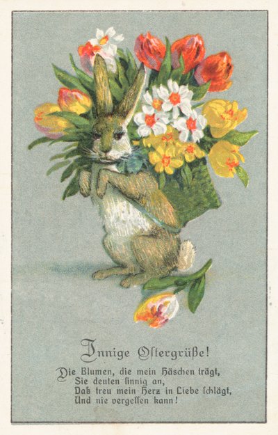 Duitse paaskaart (kleurenlitho) door German School