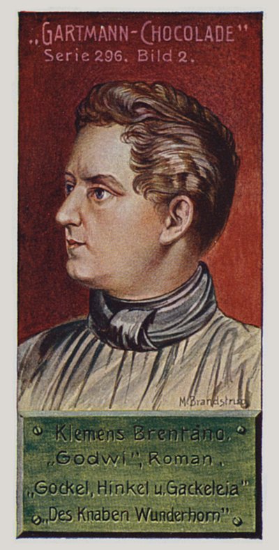 Duitse romantici: Klemens Brentano (kleurenlitho) door German School
