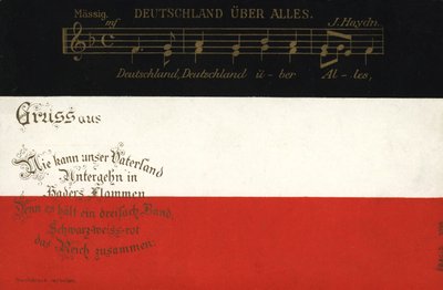 Duitse volkslied (kleur litho) door German School