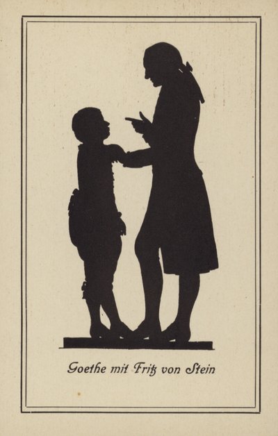 Goethe met Fritz von Stein (litho) door German School