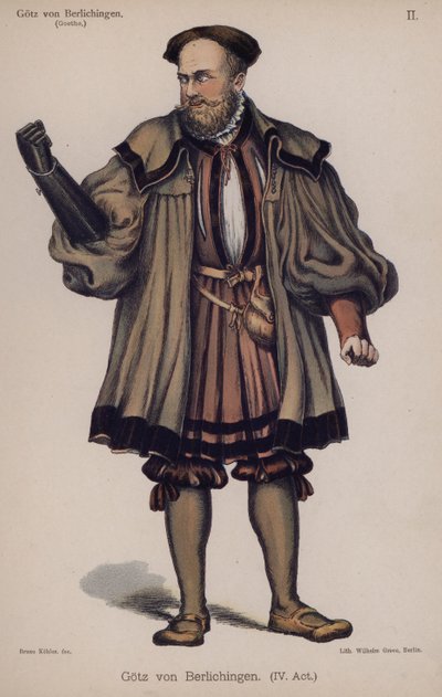 Götz von Berlichingen, titelpersonage uit het toneelstuk van Goethe door German School