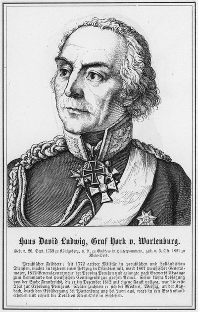 Hans David Ludwig, Graaf York v Wartenburg (gravure) door German School