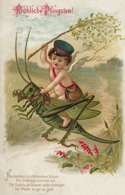 Vrolijk Pinksteren (kleurenlitho) door German School