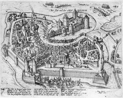 Hendrik IV (1553-1610) betreedt Dijon, na zijn overwinning bij Fontaine-Française op de Spanjaarden, 5 juni 1595 door German School