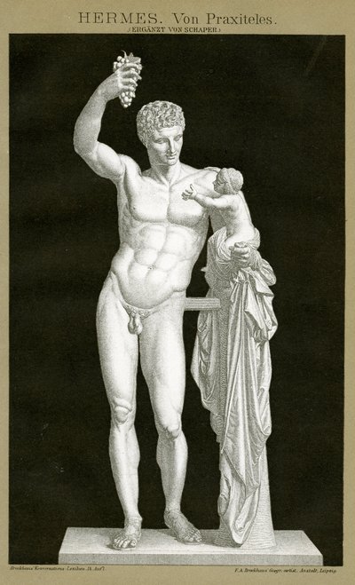 Hermes en de baby Dionysos toegeschreven aan Praxiteles c.1895 door German School