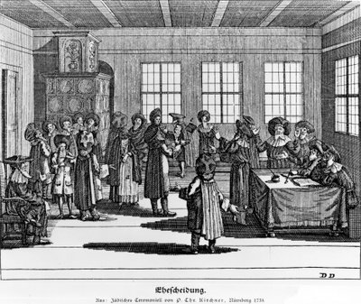 Illustratie uit het Jüdisches Ceremonial, oder Beschreibung dererjenigen Gebrduche door Paul Christian Kirchner, 1724 door German School