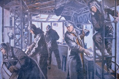 In de voorste controle gondel van een Zeppelin door German School