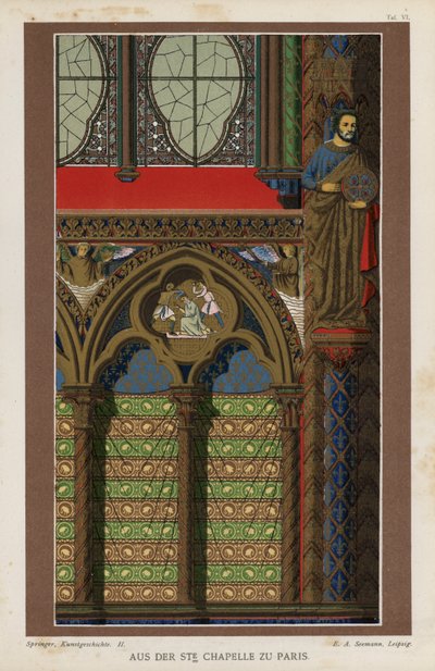 Interieur detail van de Sainte-Chapelle, Parijs, Frankrijk door German School