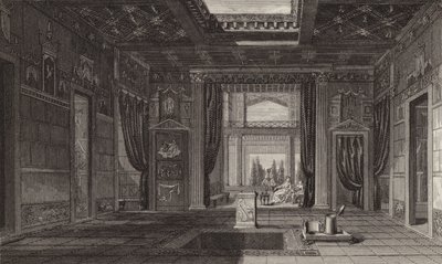 Interieur van een Romeins huis in Pompeii. Illustratie voor Bilder-Atlas door German School