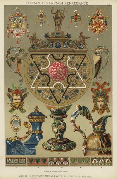 Italiaanse en Franse Renaissance, Werken in Edelmetalen met Schilderijen in Email door German School