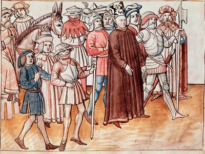 Jan Hus wordt gevangengenomen en veroordeeld tot de brandstapel door German School