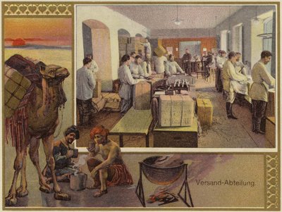 Reclame voor Gebroeders K en S Popov (kleurenlitho) door German School
