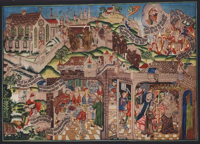 Lazarus wandtapijt, Bazel, ca. 1500 (kleurenlitho) door German School