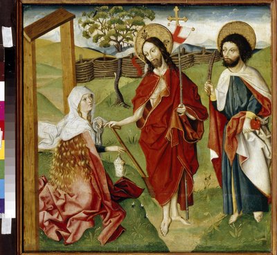 Christus, Maria Magdalena en Sint Bartholomeus door German School