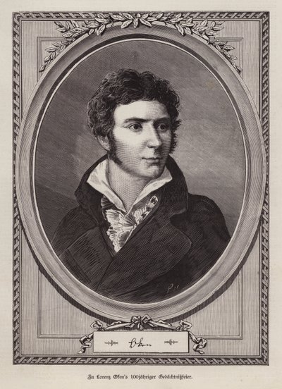 Lorenz Oken, Duitse natuuronderzoeker, botanicus, bioloog en ornitholoog (gravure) door German School