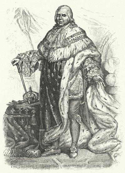 Lodewijk XVIII, Koning van Frankrijk door German School