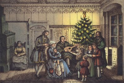 Luther met Kerstmis, in zijn familiekring door German School