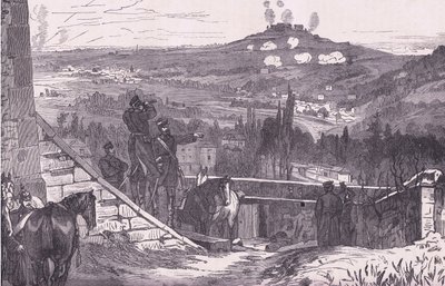 Mount Valerien tijdens het beleg, Cassells Geschiedenis van de oorlog tussen Frankrijk en Duitsland uitgegeven door Cassell and Company Limited, ca. 1890 door German School