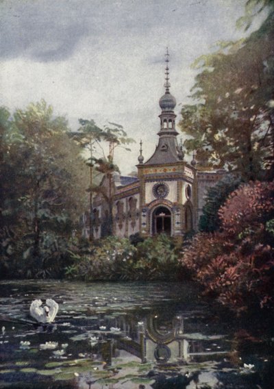 Deel van de Vierwaldstättersee en het nieuwe apenhuis, Berlijnse Dierentuin, Duitsland door German School