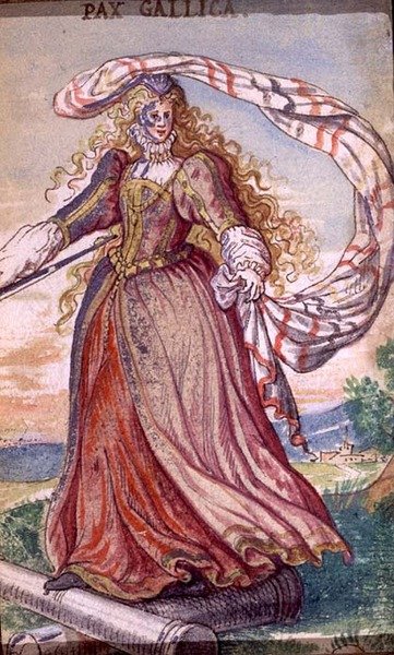 Pax Gallica, een personificatie van Franse vrede, c.1640 door German School