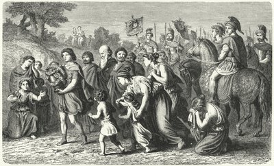 Polybius draagt de as van Philopoemen in een plechtige processie naar Megalopolis door German School