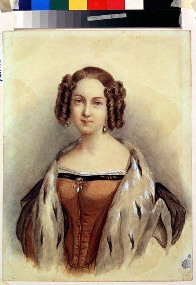 Portret van prinses Marie van Hessen en de Rijn, toekomstige keizerin van Rusland door German School