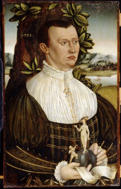 Portret van een man door German School