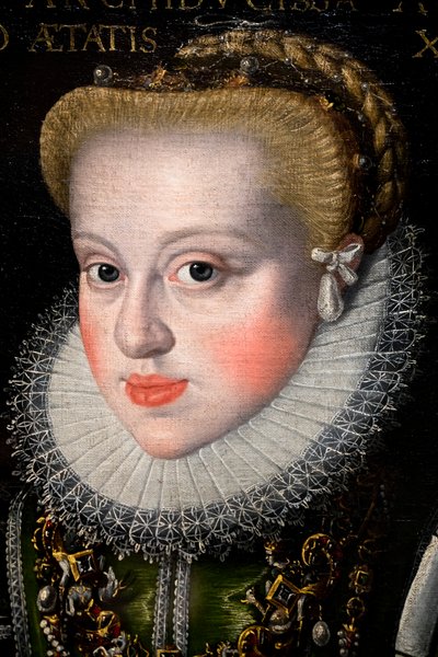 Portret van aartshertogin Anne van Oostenrijk (1573-1598), 18 jaar oud door German School
