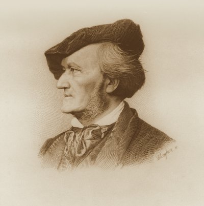 Portret van Richard Wagner (1813-83) Duitse componist, gegraveerd door Robert Reyher (1838-77) door German School