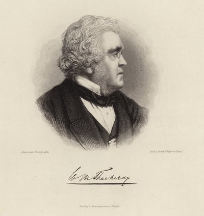 Portret van William Makepeace Thackeray door German School