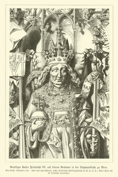Portret van de Heilige Roomse Keizer Frederik III, van zijn graf in de Stephansdom, Wenen door German School