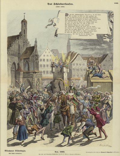 Processie van de Schoenbartlaufen, Neurenberg, Duitsland, 1349-1539 door German School