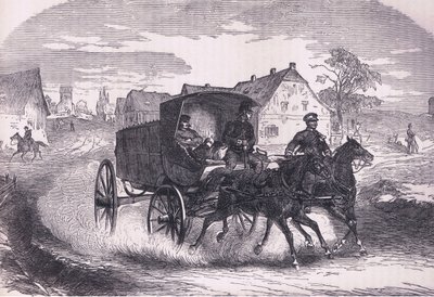 Pruisische militaire post, Cassells Geschiedenis van de oorlog tussen Frankrijk en Duitsland uitgegeven door Cassell and Company Limited, ca. 1890 door German School