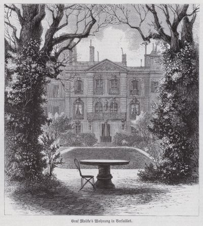 Residentie van Veldmaarschalk Helmuth von Moltke, de zegevierende bevelhebber van de Pruisische legers in de Frans-Pruisische Oorlog, Versailles, Frankrijk door German School