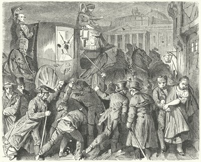 Opstand van het volk van Brunswijk tegen Hertog Karel II, 6 september 1830 door German School