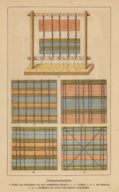 Rod en stoffen placemats (kleurenlitho) door German School