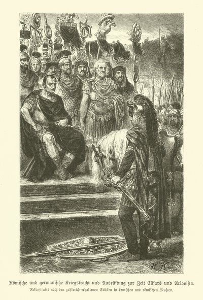 Romeinse en Germaanse wapens en militaire kostuums ten tijde van Julius Caesar en Ariovistus door German School