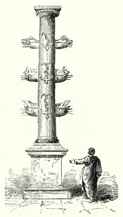 Rostral kolom van Gaius Duilius, ter herdenking van de Romeinse zege op de Carthagers bij de Slag bij Mylae in 260 v.Chr. door German School