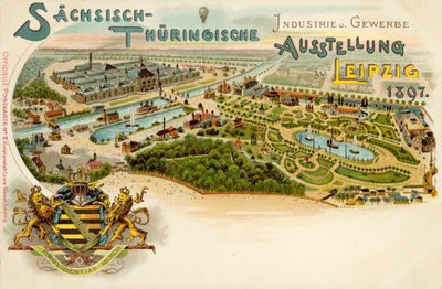 Saksische en Thüringse handels- en industrie tentoonstelling in Leipzig, Duitsland door German School