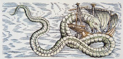 Zeeserpent valt een schip aan door German School