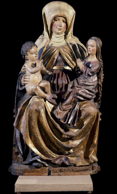 Sint-Anna met Maagd en Kind, sculptuur door Zuid-Zwabische school, Duitsland door German School