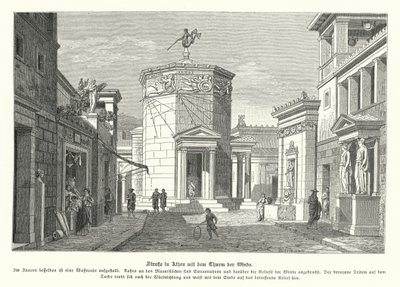 Straat en de Toren der Winden in Athene, Oud Griekenland door German School