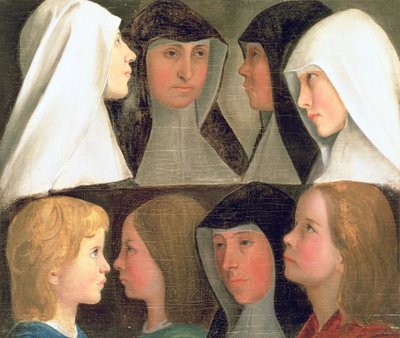 Studie van nonnen en kandidaten door German School