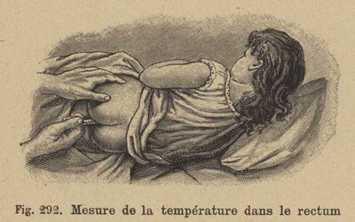 Temperatuur van een kind nemen via het rectum door German School