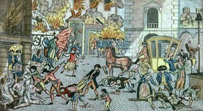 Vreselijke wreedheden begaan in Parijs, 10 augustus 1792 door German School