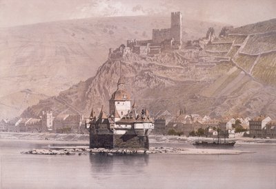 Het eilandfort van Pfalzgrafenstein en Schloss Gutenfels bij Kaub door German School