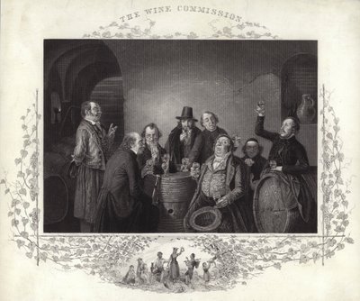 De wijncommissie (gravure) door German School