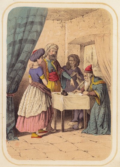 De bandiet, Albondokani, in een scène uit Duizend-en-een-nacht door German School