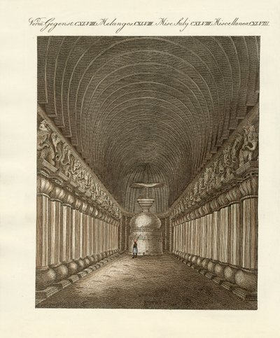 De grotten van Carli in India door German School